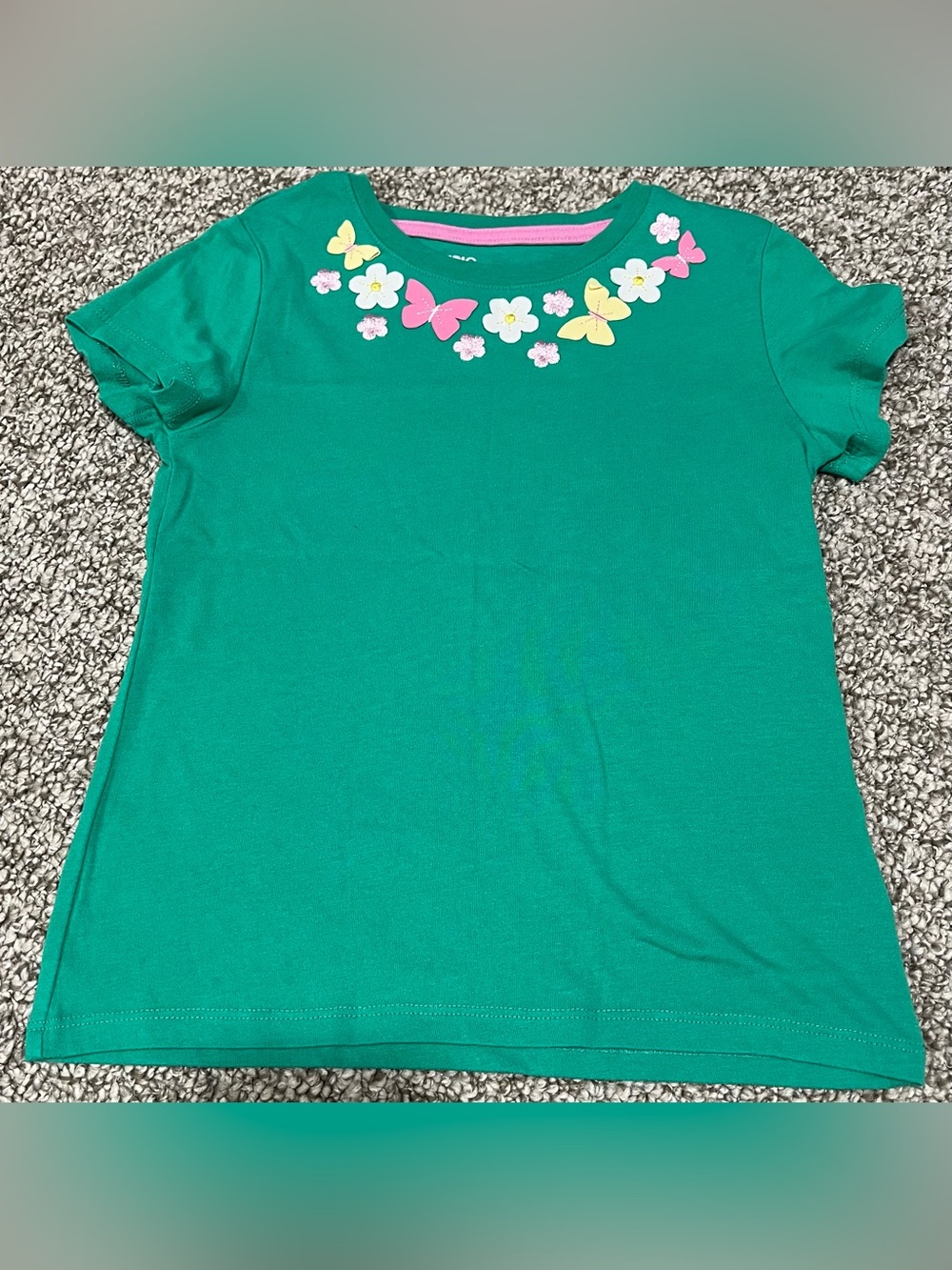 Epic Threads Girls Green Butterfly Floral T-shirt 6X